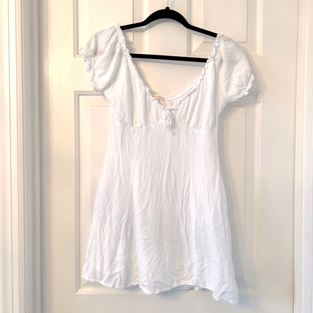 White Lottie Moss Cottagecore Summer Mini Dress